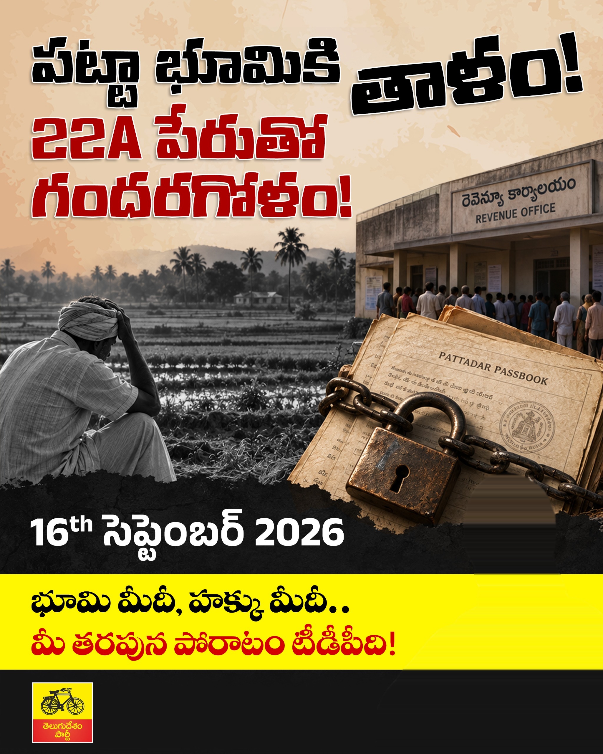 A lock on patta land — the confusion created in the name of 22A — campaign poster